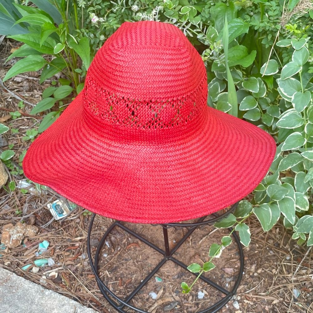 Banana Republic Red Wide-Brim Hat